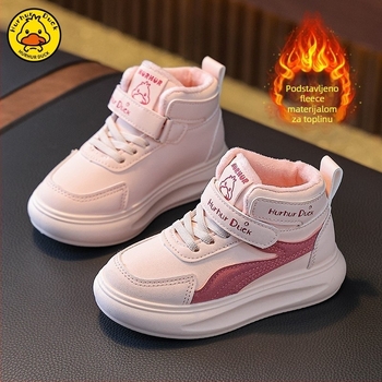 Dječje zimske visoke tenisice, gornji dio od umjetne kože, Velcro zatvarač, debeli PVC đon, zadržavaju toplinu, za djecu 1–12 godina, unisex