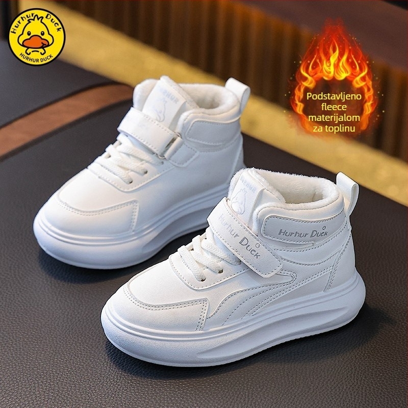Dječje zimske visoke tenisice, gornji dio od umjetne kože, Velcro zatvarač, debeli PVC đon, zadržavaju toplinu, za djecu 1–12 godina, unisex