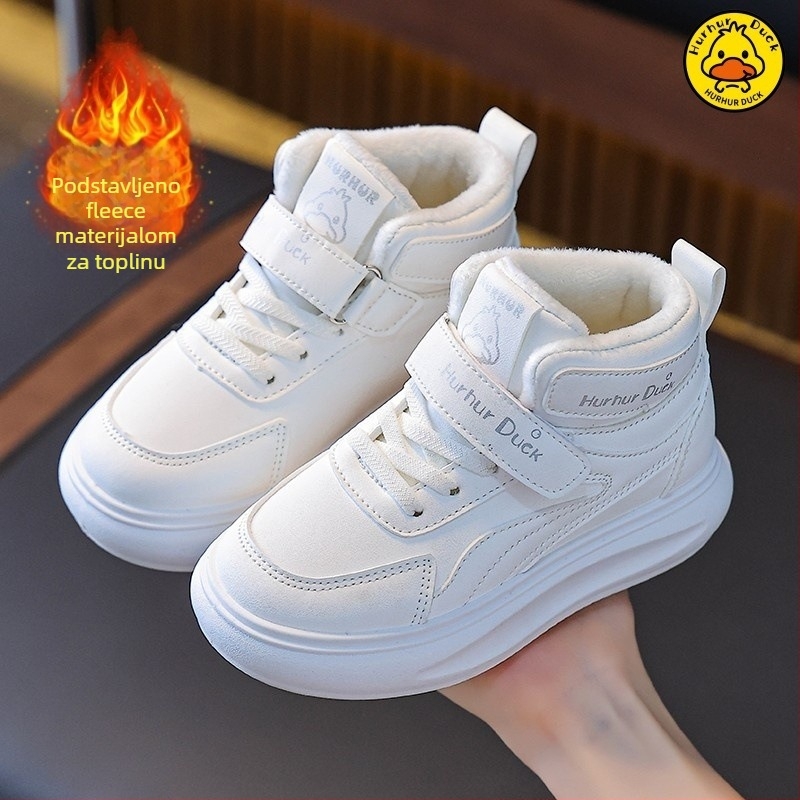 Dječje zimske visoke tenisice, gornji dio od umjetne kože, Velcro zatvarač, debeli PVC đon, zadržavaju toplinu, za djecu 1–12 godina, unisex