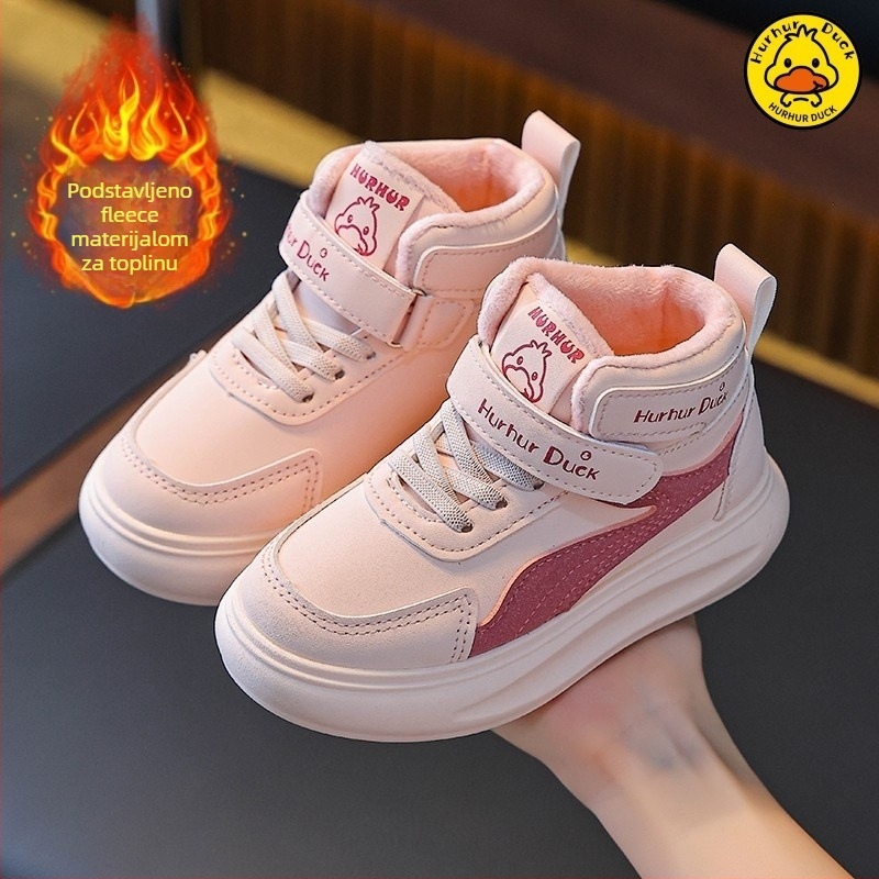 Dječje zimske visoke tenisice, gornji dio od umjetne kože, Velcro zatvarač, debeli PVC đon, zadržavaju toplinu, za djecu 1–12 godina, unisex
