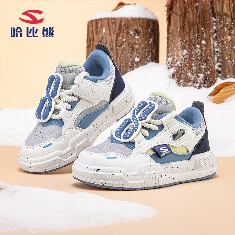 Dječje zimske tenisice s fleece podstavom, Velcro kopčanje, gornji dio od sintetičke kože, debeli potplat, unisex, za djecu 4–16 godina