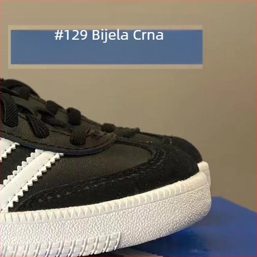 Dječje tenisice za trening s dvostrukim gornjim dijelom od kože, gumom, niski gležanj, blok uzorak, tekstilna uložak