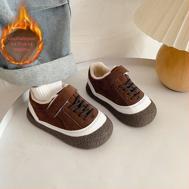 Dječje planinarske tenisice s Velcro zatvaranjem, prozračan microfiber gornji dio, anti-slip PVC đon (1-6 godina, zimsko/proljetno/jesensko doba)