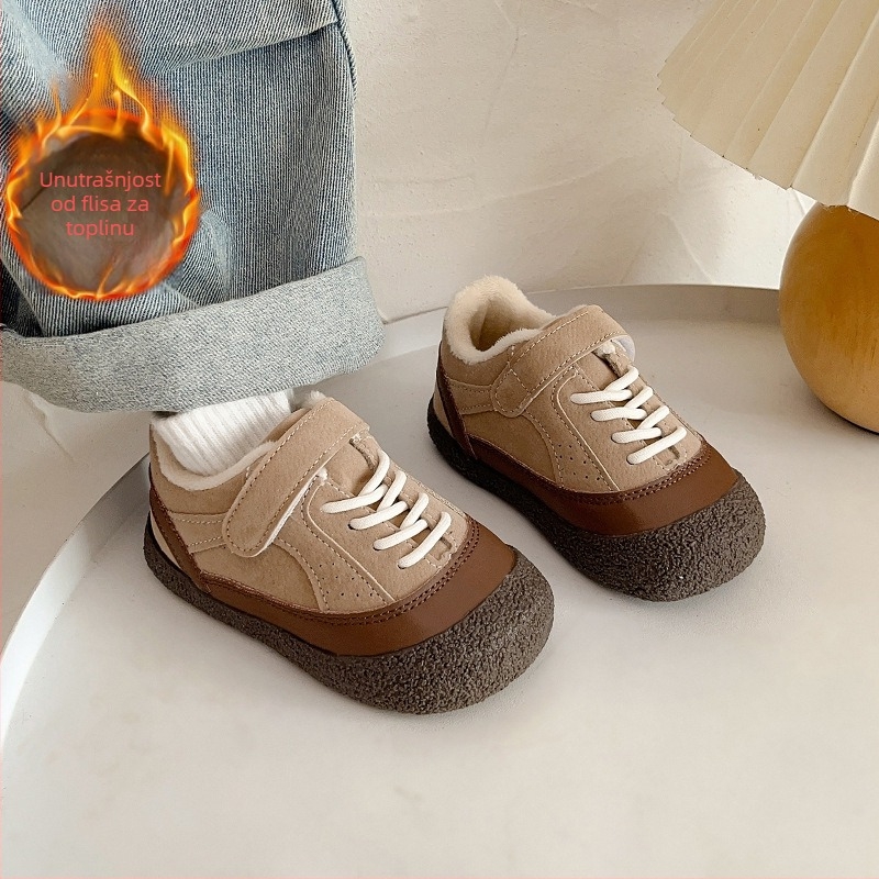 Dječje planinarske tenisice s Velcro zatvaranjem, prozračan microfiber gornji dio, anti-slip PVC đon (1-6 godina, zimsko/proljetno/jesensko doba)