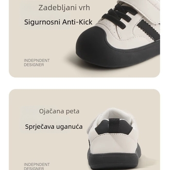 Dječje tenisice za bebe – gornji dio od mikrovlaknaste kože, Velcro zatvarač, niski gležanj, prozračne, protuklizna potplata (proljeće i jesen)