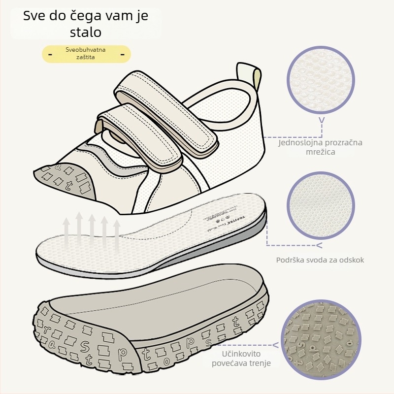 Topstar dječje ljetne sportske tenisice, prozračni mrežasti gornji dio, Velcro kopčanje, TPR potplat, jednofarbni dizajn, gornji dio: super vlakna, za djecu 1–12 godina, unisex