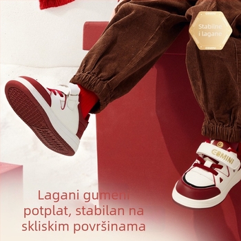 Inbemini dječje casual tenisice za zimu s fleec podstavom, vodootporne, niskog profila, Velcro zatvarač, gumena potplat