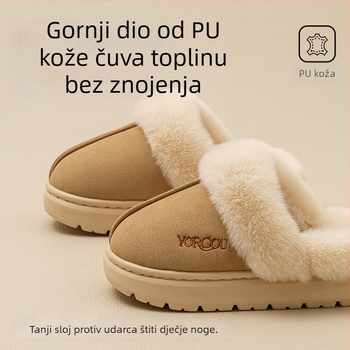 Dječje pamučne papuče, s flisom iznutra, unutarnje zimske, EVA potplat, unisex, za djecu 7–12 godina