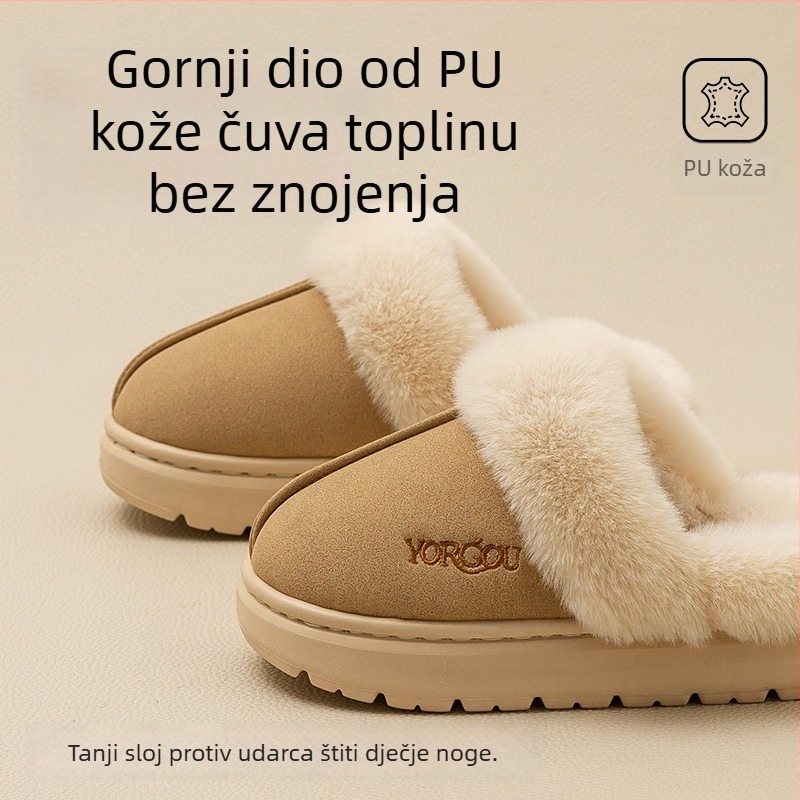 Dječje pamučne papuče, s flisom iznutra, unutarnje zimske, EVA potplat, unisex, za djecu 7–12 godina