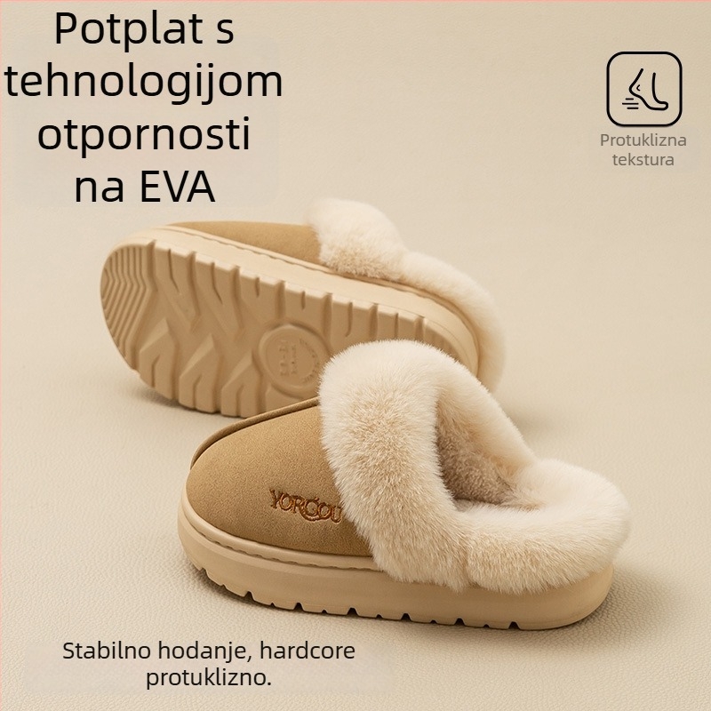 Dječje pamučne papuče, s flisom iznutra, unutarnje zimske, EVA potplat, unisex, za djecu 7–12 godina