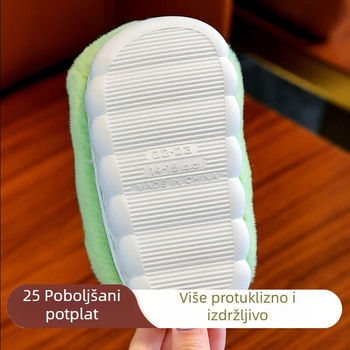 Dječje pamučne papuče za uzrast 1–3 godine, unisex, 3D crtani uzorak, protuklizne, tople unutarnje papuče za djecu predškolskog uzrasta