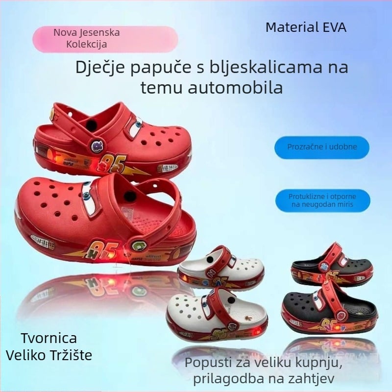Dječje EVA sandale, bez podstava, potplat injekcijski oblikovan, stil Cartoon Paradise / Crocs, uzrast 7-16 godina