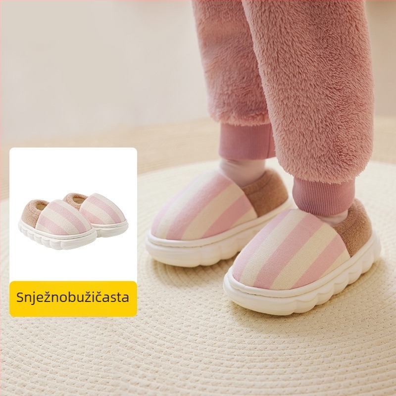 Dječje pamučne papuče za unutarnju upotrebu; unisex; karirani uzorak; EVA đon; tople