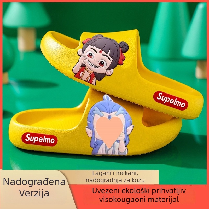 Unisex PVC japanke s karikaturnim uzorkom, PVC gornji dio i potplat, prozračné i protuklizne
