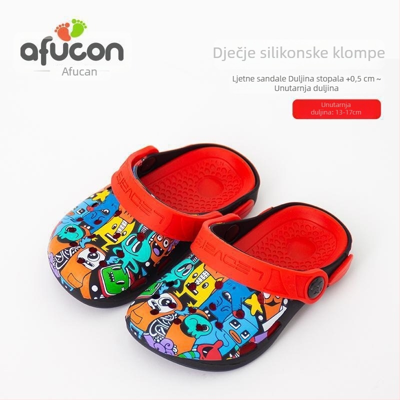 Aihukang Djeca sandale s zatvorenim prstom od silikona za unutarnju upotrebu, mekane potplate, ljetne papuče za djecu