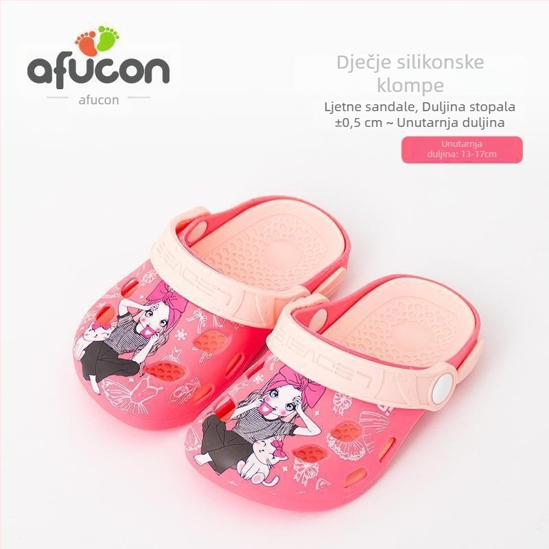 Aihukang Djeca sandale s zatvorenim prstom od silikona za unutarnju upotrebu, mekane potplate, ljetne papuče za djecu