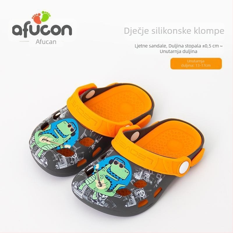 Aihukang Djeca sandale s zatvorenim prstom od silikona za unutarnju upotrebu, mekane potplate, ljetne papuče za djecu