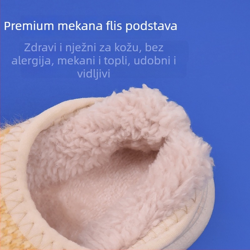 Dječje unutarnje papuče za jesen/zimu, protuklizna TPR podloga, mink krzno, za uzrast 1–12 godina