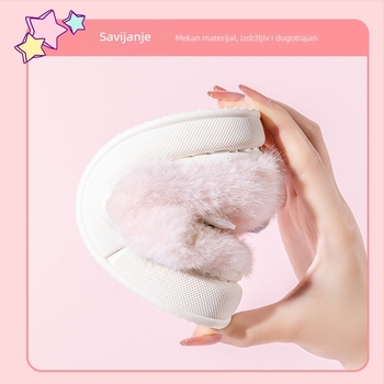 Dječje plišane papuče s jednorogom – zima, tople, protuklizna PVC podloga, uzrast 4–16, gornji pliš