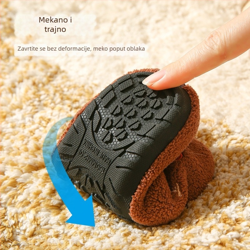 Dječje papuče od pamuka s plišanim unutrašnjim dijelom, životinjski uzorak, TPR potplat, zatvaranje na Velcro (uzrast 1–12 godina)