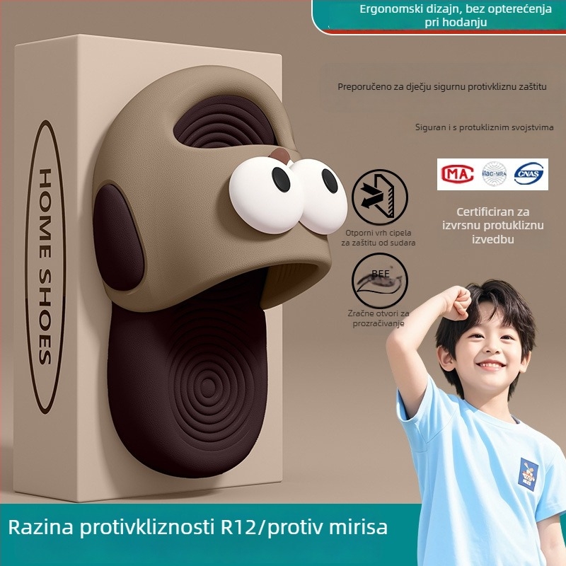 Dječje EVA papuče: Cartoon uzorak, EVA gornji dio i EVA potplat, injekcijsko oblikovanje, 1–3 godina, unutarnja/ vanjska upotreba