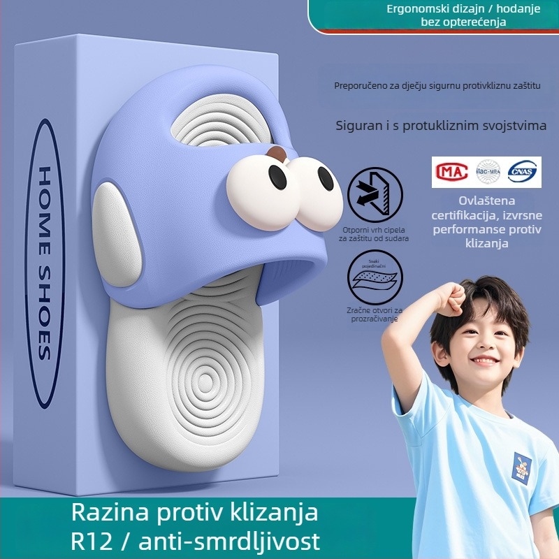 Dječje EVA papuče: Cartoon uzorak, EVA gornji dio i EVA potplat, injekcijsko oblikovanje, 1–3 godina, unutarnja/ vanjska upotreba