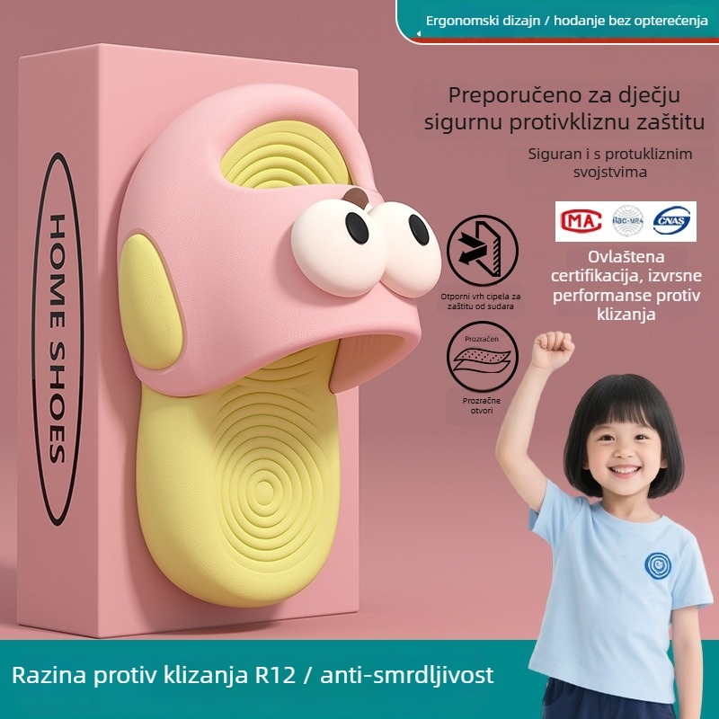 Dječje EVA papuče: Cartoon uzorak, EVA gornji dio i EVA potplat, injekcijsko oblikovanje, 1–3 godina, unutarnja/ vanjska upotreba