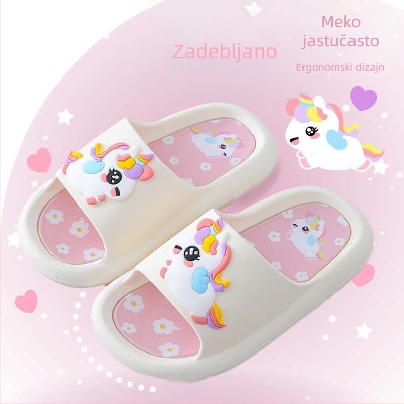 Dječje papuče za djevojčice za unutarnju upotrebu, crtana princeza, PVC gornji dio i potplat, uzrast 4–12 godina