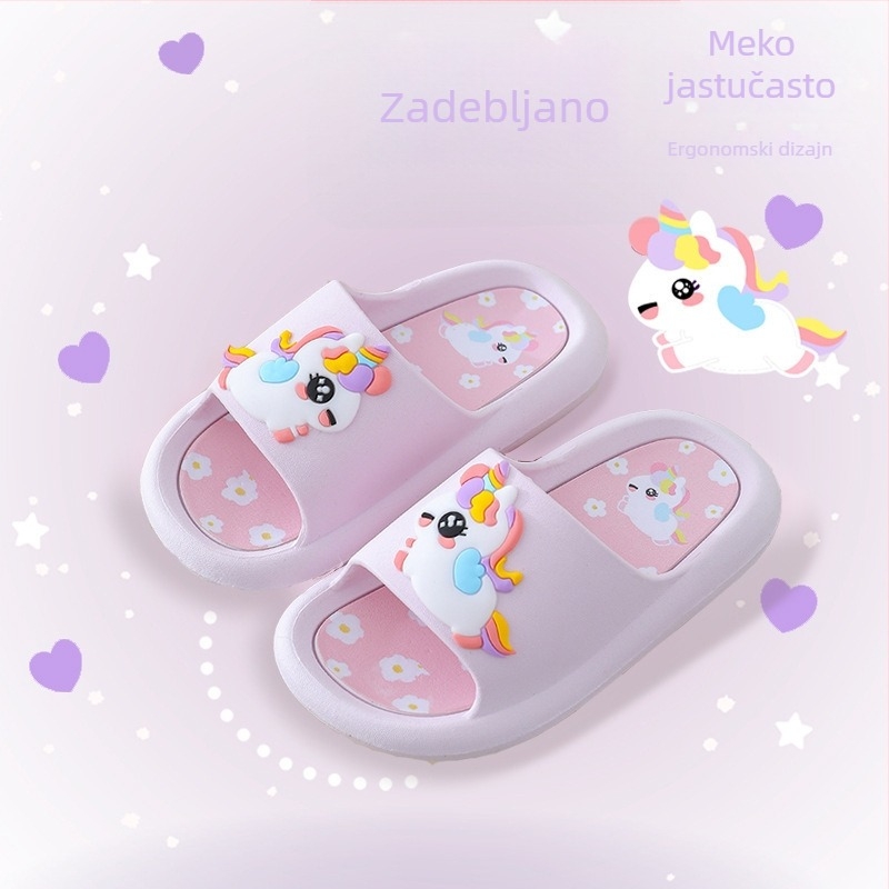 Dječje papuče za djevojčice za unutarnju upotrebu, crtana princeza, PVC gornji dio i potplat, uzrast 4–12 godina