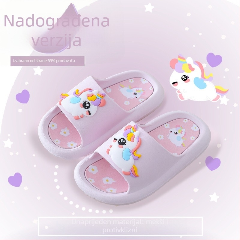 Dječje papuče za djevojčice za unutarnju upotrebu, crtana princeza, PVC gornji dio i potplat, uzrast 4–12 godina