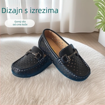 Dječje cipele s prorezima, gornji dio od split kože, ulošak od prirodne kože, ručna izrada, niski gornji dio, korejski stil