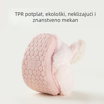Happy Mary Djeca papuče za dom s plišanim zeko – nubuk gornji dio, fleece podstava, toplo zimi