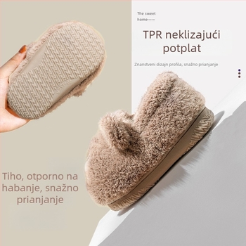 Bramler Zimske dječje pamučne papuče sa podrškom pete, zatvoren prst, tople, protuklizna podloga