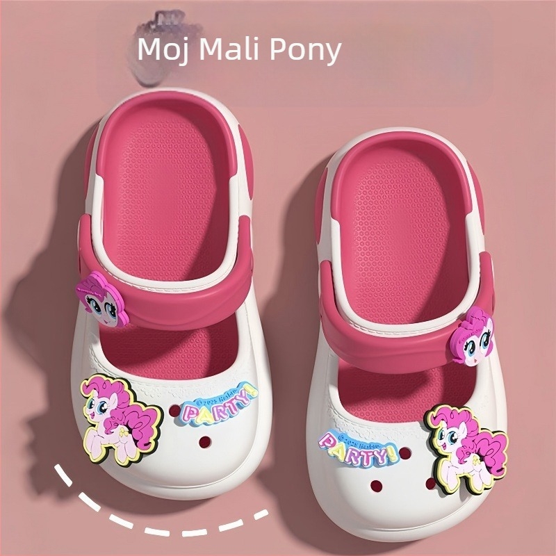 Crocs-stil sandale s rupicama, gornji EVA, zatvoren prst, debeli potplat, brzo sušeće, protuklizne, za djevojčice i djecu, ljeto 2025