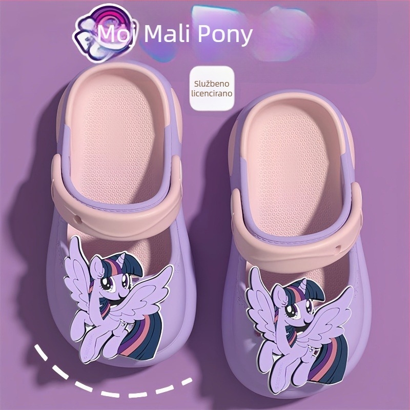 Crocs-stil sandale s rupicama, gornji EVA, zatvoren prst, debeli potplat, brzo sušeće, protuklizne, za djevojčice i djecu, ljeto 2025