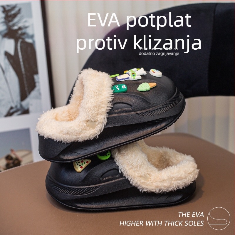 Dječje zimske papuče EVA – karikaturni dizajn, debeli potplat, unutarnja upotreba, za dobnu skupinu 1–12 godina