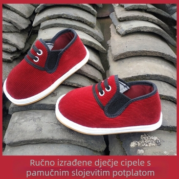 Dječje platnene cipele za proljeće i jesen, cipele za učenje hodanja, za djecu od 1 do 9 godina, ručno izrađena višeslojna potplata, protuklizne, prozračne i upijaju znoj
