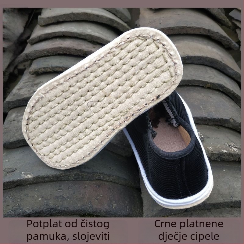 Dječje platnene cipele za proljeće i jesen, cipele za učenje hodanja, za djecu od 1 do 9 godina, ručno izrađena višeslojna potplata, protuklizne, prozračne i upijaju znoj