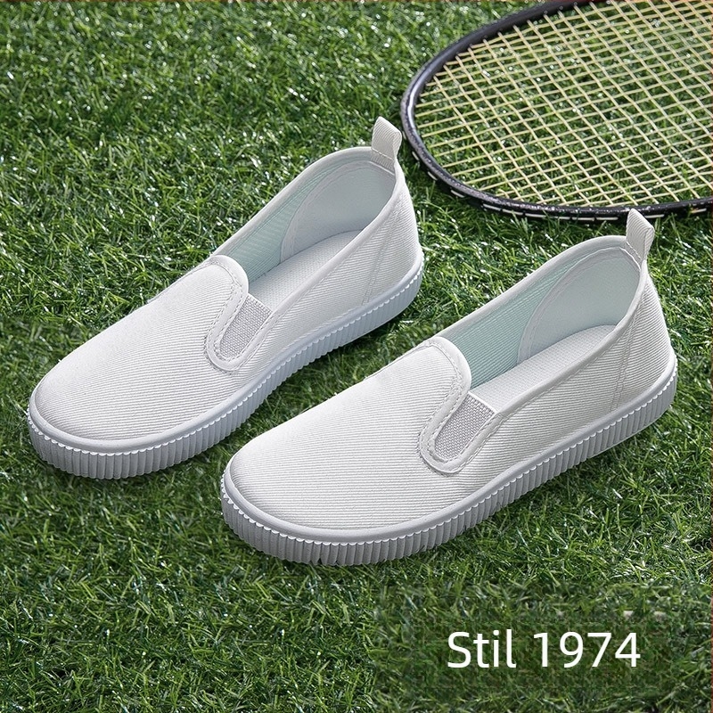 Dječje bijele platnene tenisice s Velcro zatvaračem – unisex, unutarnje tenisice, prozračne i protuklizne