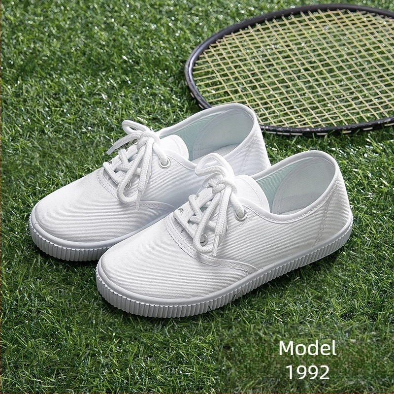 Dječje bijele platnene tenisice s Velcro zatvaračem – unisex, unutarnje tenisice, prozračne i protuklizne