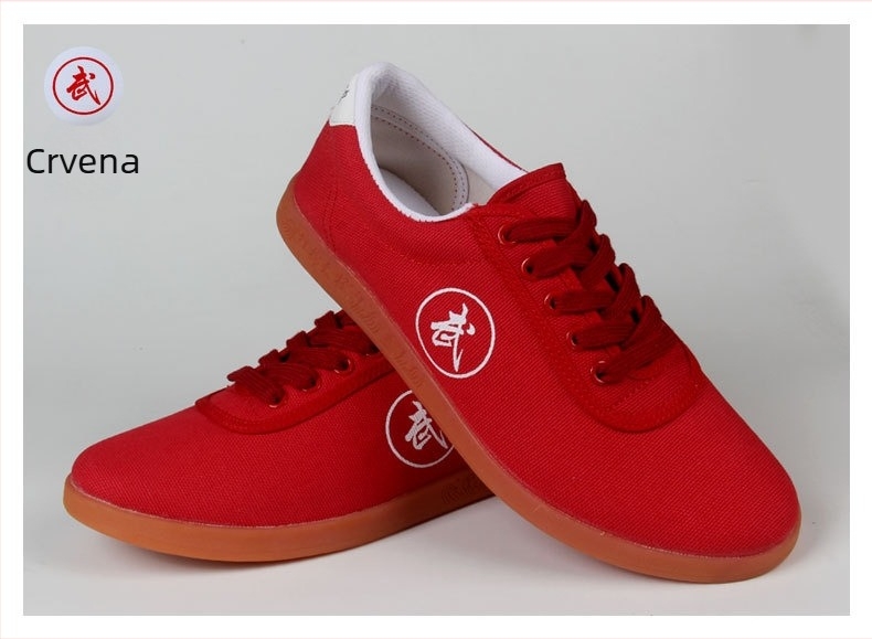 Tai Chi canvas tenisice, unisex – protuklizna potplat, potplat od goveđe tetive, gornji dio od platna, niski profil