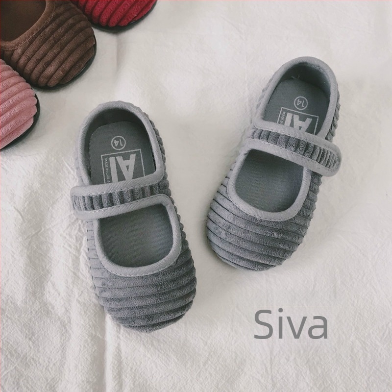 Corduroy platnene cipele za djevojčice, niski otvor, stil princeze, 1-7 godina