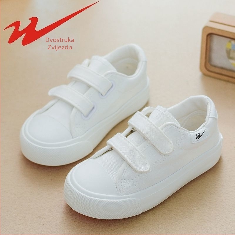 Double Star dječje platnene tenisice s Velcro kopčom – unisex, gornji dio od pamuka, potplata od pjene, za djecu