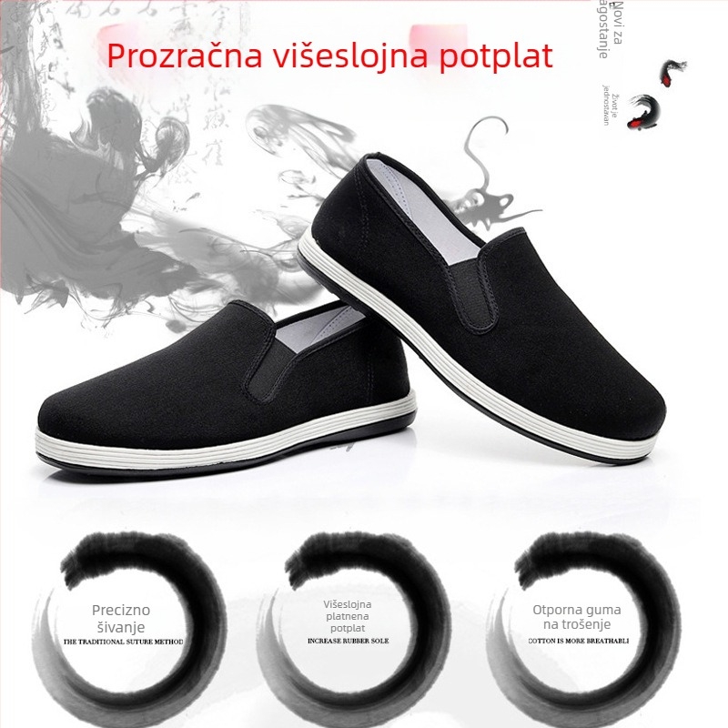 Tradicionalne etničke plesne cipele za djecu, unisex, uzrast 7–12 godina, gornji dio od platna, gumena potplata