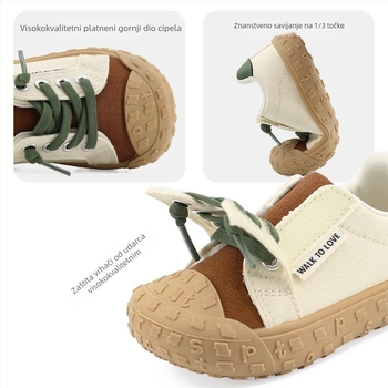 Dječje platnene tenisice s Velcro remenom - unisex, niski gornji dio, TPR đon, pamučna podstava