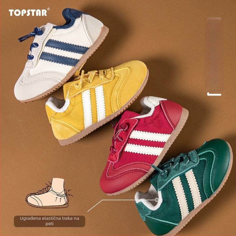 Top Star dječje canvas tenisice - unisex, jesenje casual tenisice s prugama, Velcro kopča, model 6051