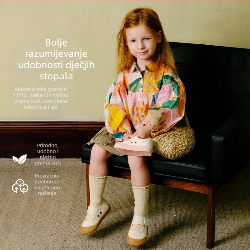 TOPSTAR Dječje platnene tenisice za proljeće i jesen, unisex niske tenisice s Velcro kopčom, mekana potplat, unutarnje cipele za vrtić 1–3 godine