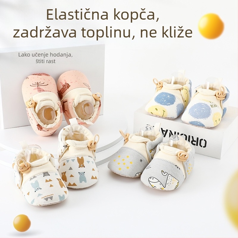 Unisex dječje cipele s mekom potplatom, 0-36 mjeseci, gornji dio od pamuka, elastična traka, niski profil, cartoon dizajn, za proljeće i jesen