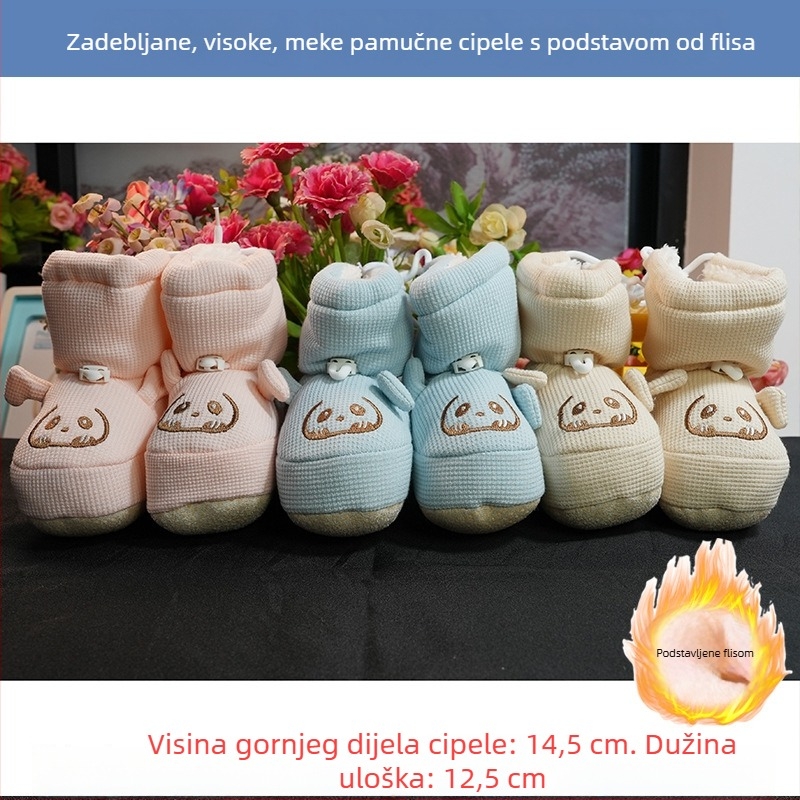 Bejbi pamucne cipele za 0–12 mjeseci, mekana potplat, zimske čizme od pamuka s mekanom podlogom i uzorkom crtanih likova