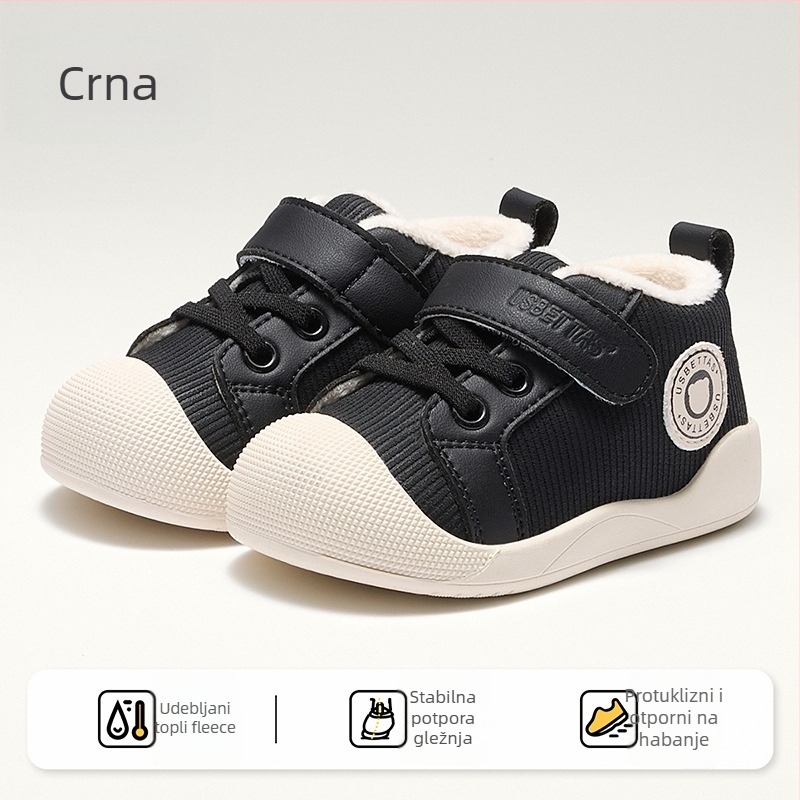 Belleptide dječje cipele za prve korake zimi, mekana potplata, fleece podstava, Velcro kopčanje, unisex, cartoon dizajn, gornji dio od sintetičke kože, za djecu od 6 do 36 mjeseci